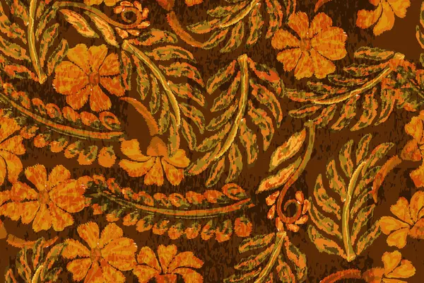 Tekstil izli kusursuz çiçek deseni. suluboya