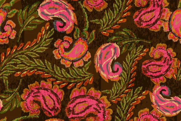 Çiçek süsleme ile Seamless modeli. Vektör.