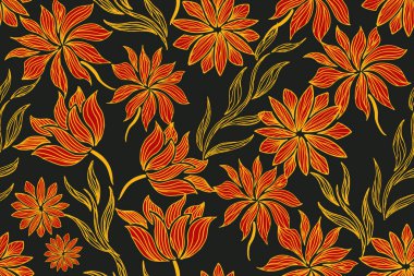 floral motifs for fabrics, covers, backgrounds, motifs, etc.