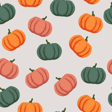 hand drawn pumpkins vector background 