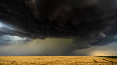 Güzel fırtına bulutları gökyüzünü inanılmaz bir kontrastla ve zengin dokularla doldurarak dramatik, kasvetli bir atmosfer yaratıyor. Hareket, gölge ve doğanın destansı güzelliği ve bıkkınlık.