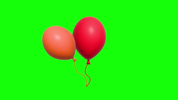 Летящий Воздушный Шар Анимация Прозрачным Фоном Высокое Качество — стоковое видео
