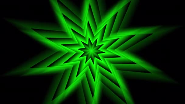 Animazione Green Star Wave Canale Alfa — Video Stock