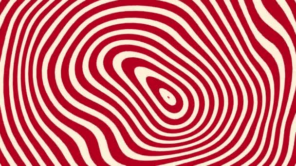 Flüssige Wellen Mit Weißer Farbe Mit Rotem Hintergrund — Stockvideo