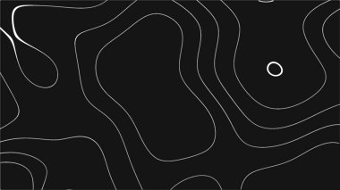 Soyut Topografik Çizgiler Beyaz Eğriler Karanlık Arkaplan Basit Tasarım Minimalist Sanat Modern Grafik Şablon Şablon Düz Doku Düzeni - arka plan - yüksek kalite