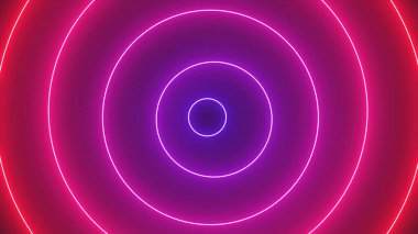 Soyut Pembe Neon Parlak Çemberler Işık Radyasyon Tasarım Arkaplan Dokuları - Arkaplan - 4k Yüksek Kalite