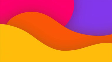 Soyut Renkli Dalgalar Vibrant Sarı Turuncu Pembe Tasarım Arkaplan Deseni Grafik Modern Sanat Çizimi Dijital Arkaplan - 4k Yüksek Kalite