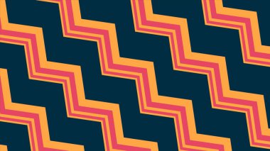 Soyut Zigzag Deseni Arkaplan Tasarımı Turuncu Pembe Teal Çizgileri Grafiği - Arkaplan 4k Yüksek Kalite