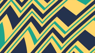 Soyut Geometrik Desen Sarı Teal Mavi Zigzags Çizgi Şekilleri Tasarım Arkaplan Duvar Kağıdı Modern Minimalist Çizim Grafiği - 4k Yüksek Kalite