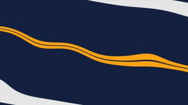 Soyut Mavi Arkaplan Orange Wave Çizgileri Basit Modern Tasarım Minimalist Grafiksel Resim Deseni Şık Stil Dalga Çizgisi - 4k Yüksek Kalite