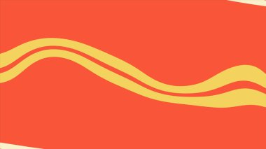 Soyut Kırmızı Arkaplan Sarı Dalgalar Minimalist Tasarım Basit Grafik Sanatı Modern Stil Resimleri İki Çizgi Yumuşak Eğriler Zarif Desen Temiz Doku Sanatsal Resim - 4k Yüksek Kalite