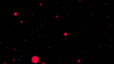 Soyut Kırmızı Mavi Parlayan Noktalar Karanlık Arkaplan Parçacıkları Dijital Sanat Parçacıkları Işık Lekeleri Doku Bulanık Gece Gökadası Uzayı - 4k Yüksek Kalite