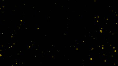 Soyut Altın Toz Parçacıkları Yüzen Karanlık Arkaplan Parıltısı Bokeh Işıkları Neşeli Gece Yıldızları Tasarım Elemanı - 4k Yüksek Kalite