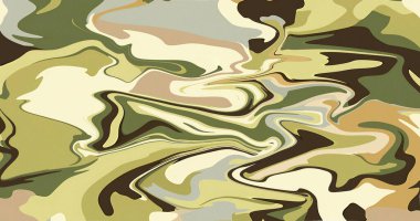 Soyut Girdap Yeşil Yeşil Krem Sıvı Mermer Sanat Tasarımı Duvar Kağıdı