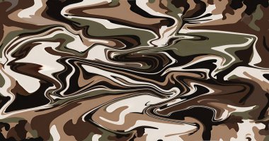 Soyut Kahverengi Bej Siyah Girdap Mermer Sıvı Boya Doku Tasarımı Sanat Şablonu