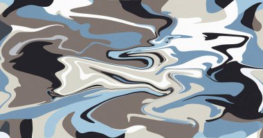 Soyut Dönen Sıvı Mermer Döküm Tasarım Arkaplan Deseni Sanat Mavi Kahverengi Beyaz Siyah