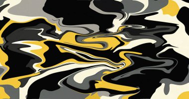 Soyut Girdap Siyah Sarı Mermer Boya Tasarımı Sanat Arkaplan Resimi