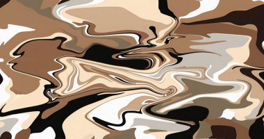 Soyut Girdap Kahverengi Bej Siyah Beyaz Mermer Sıvı Boya Doku Tasarımı