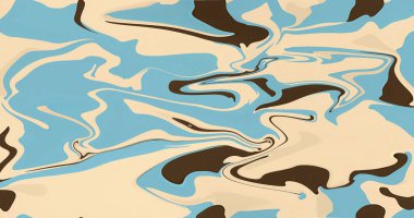 Soyut Dönen Sıvı Mermer Doku Pastel Mavi Bej Kahverengi Tasarım Duvar Kağıdı Yazısı Deseni