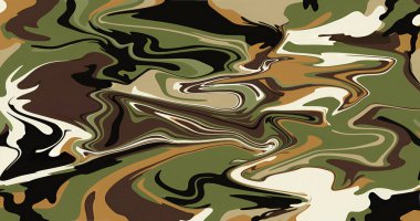 Soyut Yeşil Kahverengi Siyah Girdap Sıvı Mermer Boya Doku Tasarımı Sanat Arkaplanı