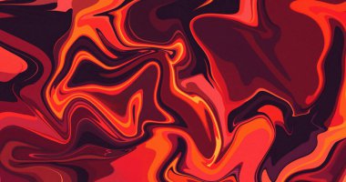 Soyut Kırmızı Turuncu Siyah Girdap Sıvı Mermer Boya Tasarımı Duvar Kağıdı Sanatı