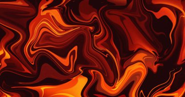 Soyut Sıvı Girdap Ateşli Turuncu Kırmızı Kahverengi Arkaplan Doku Tasarımı Sanat Boyama