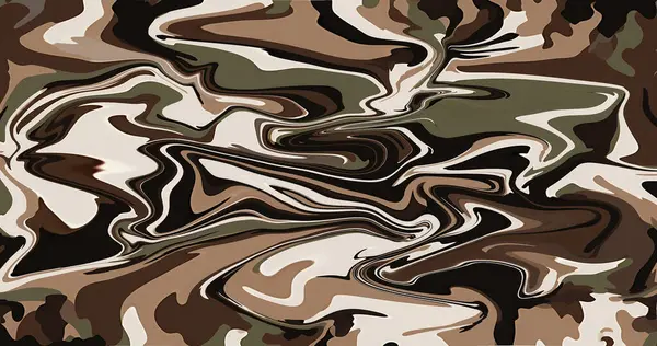 Soyut Kahverengi Bej Siyah Girdap Mermer Sıvı Boya Doku Tasarımı Sanat Şablonu