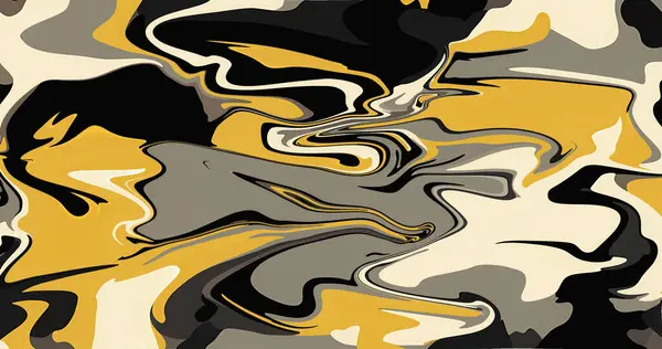Soyut Girdap Sarı Gri Akışkan Mermer Boya Tasarımı