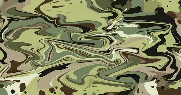 Soyut Yeşil Zeytin Kahverengi Girdap Mermer Sıvı Boya Doku Tasarımı Sanat Arkaplanı