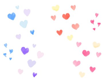 Tatlı suluboya kalp çizimi seti