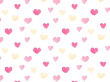 Dökülmüş kalpleri olan arkaplan çizimi, suluboya tarzı