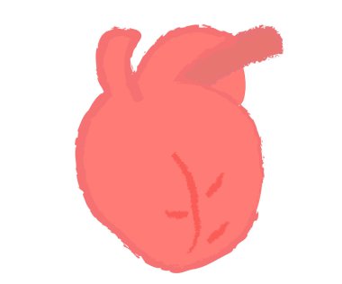 Basit bir el yapımı kalbin tasviri.