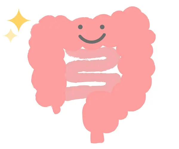 Sağlıklı ve enerjik bağırsak el yazısı karakter