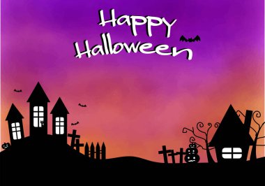 Mor gökyüzü Cadılar Bayramı arkaplan resmi