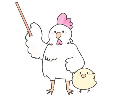 Sivri uçlu güzel tavuk ve piliç.