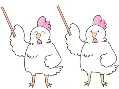 Sivri uçlu şirin tavuk.