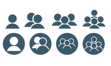 İnsan simgeleri, grup siluet simgesi seti