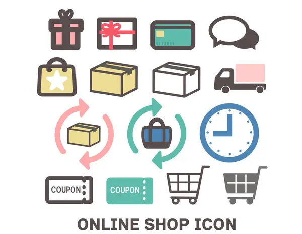 stock vector Various online shop icon set 2