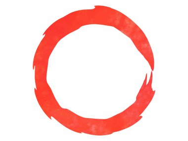 Fırça darbesiyle çizilmiş basit bir çember çizgisi.