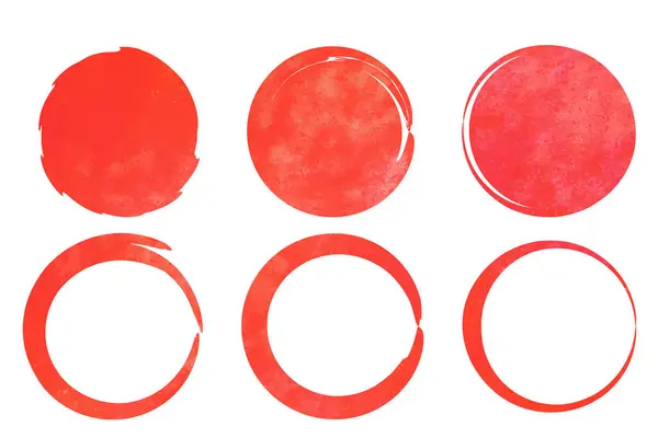 Basit daire kırmızı çember derecelendirme fırça suluboya seti