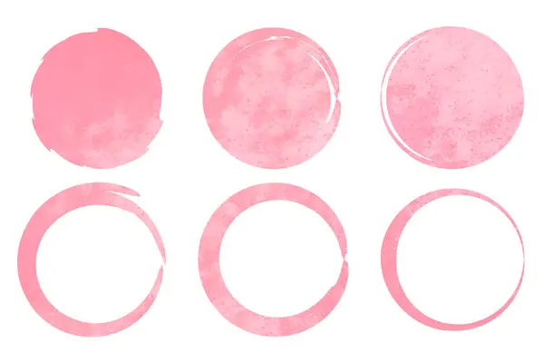 Basit daire pembe çember derecelendirme fırça suluboya seti