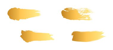 Golden design material line set drawn with gold ink clipart