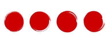 Mürekkep ile çizilmiş kırmızı daire basit küme