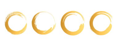 Mürekkep derecelendirme fırçasıyla çizilmiş altın çember basit set