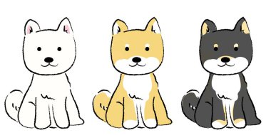 El çizimi basit Shiba Inu illüstrasyonu