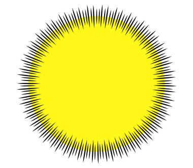 Dikenli, şaşkın komik konuşma balonu, dairesel