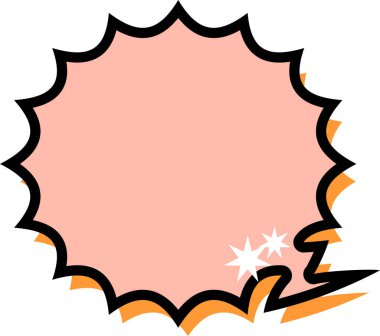 Amerikan mizah tarzı, huysuz, şaşırmış komik konuşma balonu