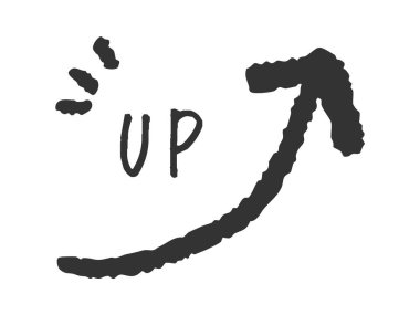 Basit el çizilmiş ok simgesi çizimi