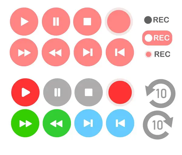 Müzik ve video çalmak ve kaydetmek için simgeler Basit ok simgesi