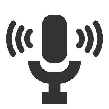 Mikrofon siluet simgesi kaydı